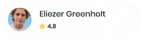 Host card with the host name of Eliezer Greenholta, his profile photo, and his rating of 4.8